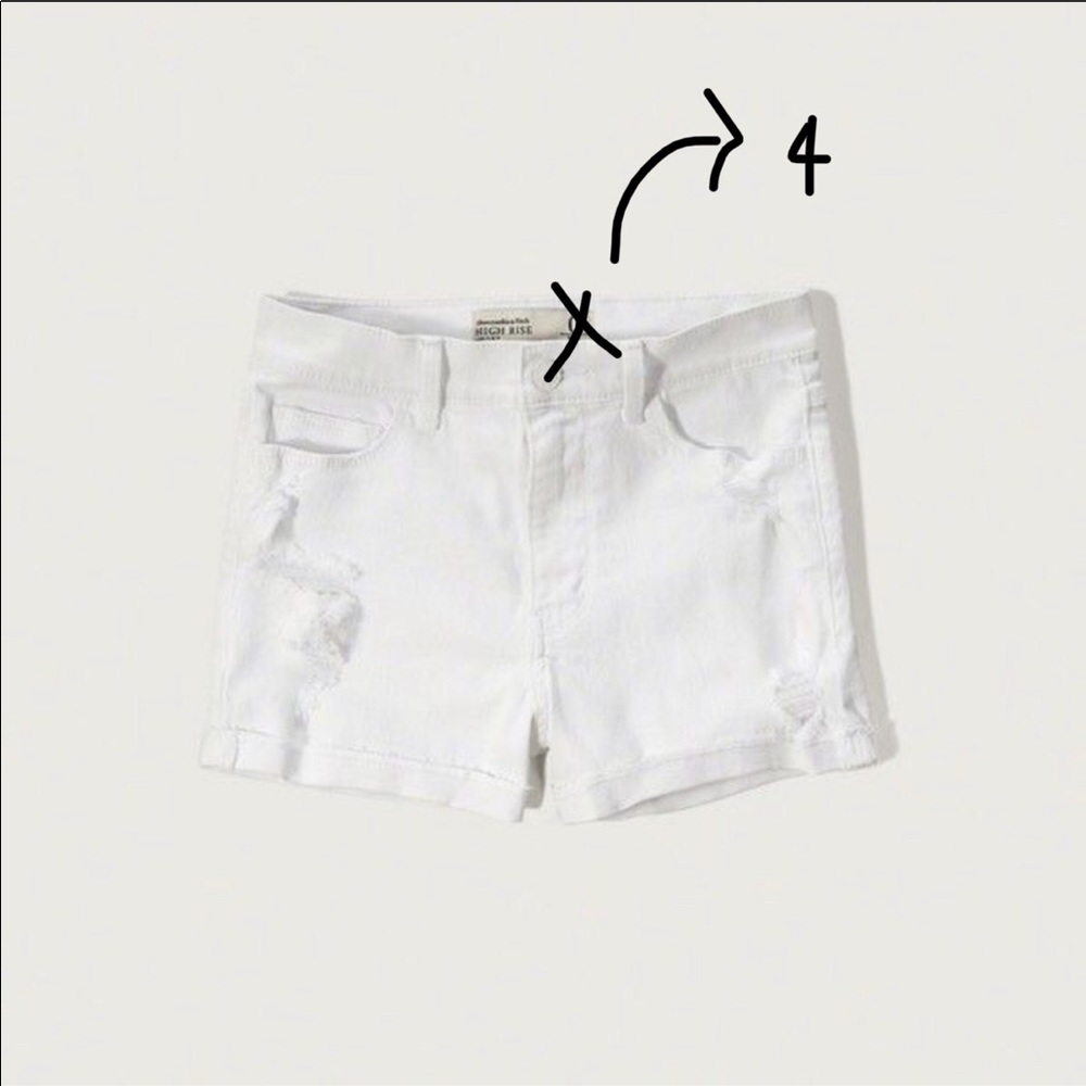 A&F High Rise Stretch Denim Shorts 2 Inch